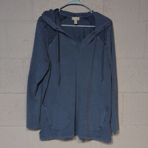 Logo Life Lori Goldstein Vintage Wash Casual Hoodie Size Large